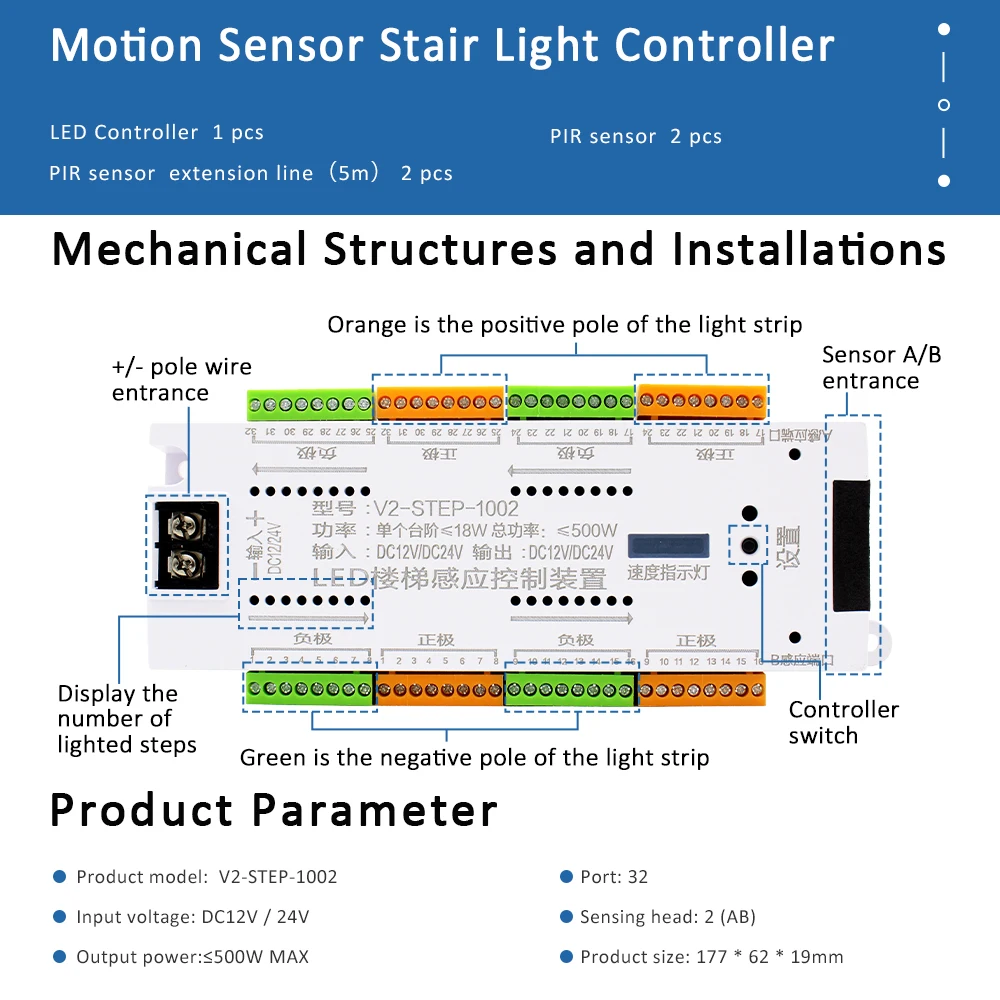 12V LED Stair PIR Motion Senso - Motion Sensor Pir Wired บทวิจารณ์และราคา