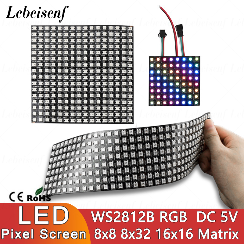 LED Digital Pixels Screen WS28 - Rgb Led Matrix 8X8 บทวิจารณ์และราคา