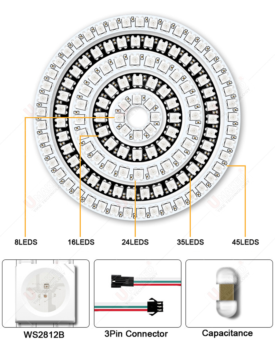 2pcs WS2812B Individually Addr - Rgb Led Matrix 8X8 บทวิจารณ์และราคา