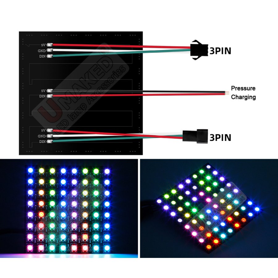 2pcs WS2812B Individually Addr - Rgb Led Matrix 8X8 บทวิจารณ์และราคา