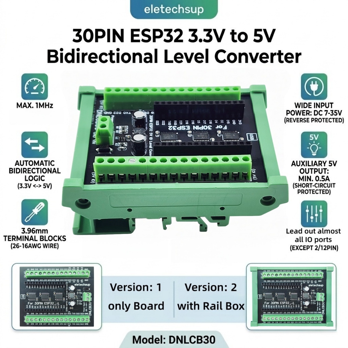 ESP32 30P DIN Rail Adapter, 3. - Level Shifter 3.3V บทวิจารณ์และราคา