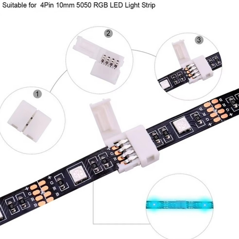 5pcs 4PIN 8mm Led Connector L  - Rgb Led Matrix 8X8 บทวิจารณ์และราคา