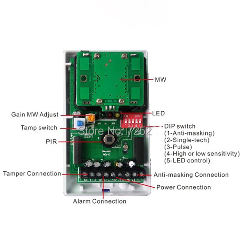 1/3pcs Wired Indoor PIR Microw - Motion Sensor Pir Wired บทวิจารณ์และราคา