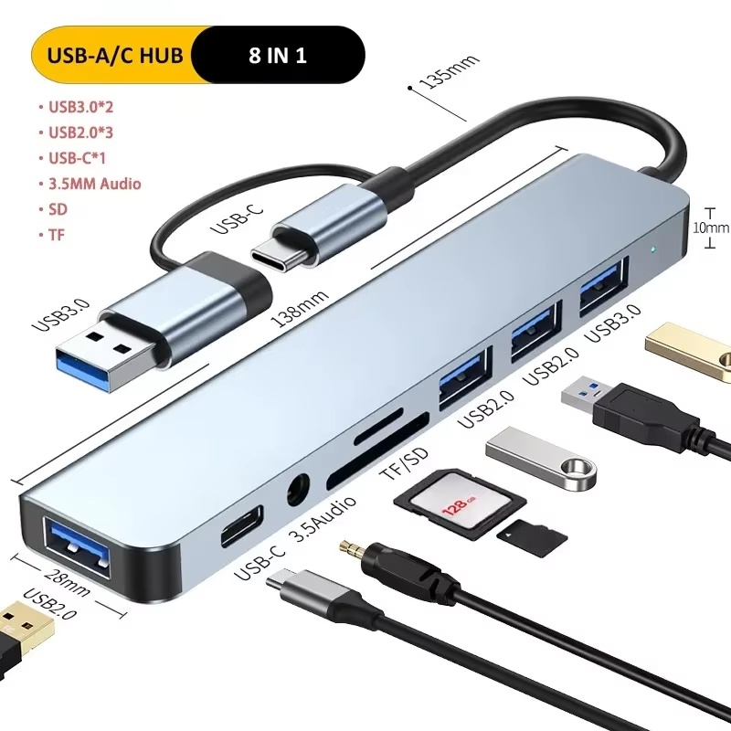 Type C Hub USB Splitter 8 In 1 - Home Assistant Sd บทวิจารณ์และราคา