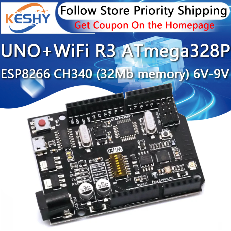 UNO+WiFi R3 ATmega328P+ESP8266 - Esp8266 Nodemcu Board บทวิจารณ์และราคา