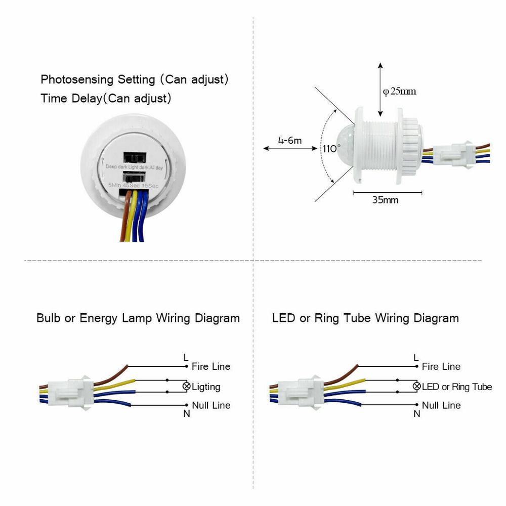Time Delay PIR Infrared Body M - Motion Sensor Pir Wired บทวิจารณ์และราคา